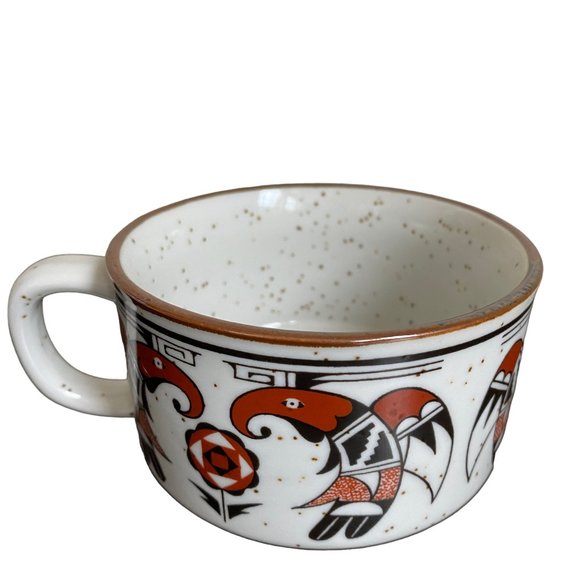 Vtg OMC Tiki Mid Mod Thunderbirds Otagiri Soup Stew Mugs Japanese Birds Aztec - Picture 16 of 16